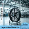 Large Mobile Fan, Aluminum, 110 V, Aluminum Alloy