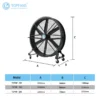 Large Mobile Fan, Aluminum, 110 V, Aluminum Alloy - view 3