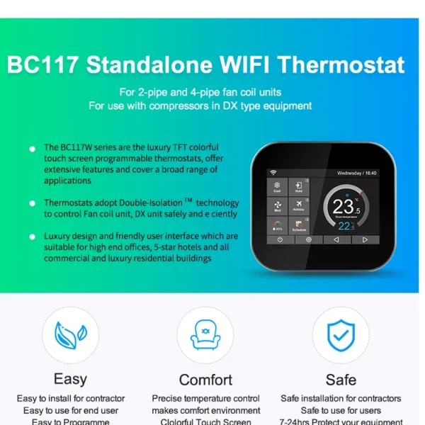 Lcd Display Air Conditioner, BC117W-4, II as per EN60730-1 - view 2