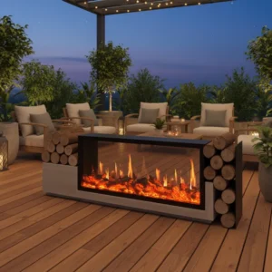 Lcd Insert Fireplace, Steel, Electric Fireplaces