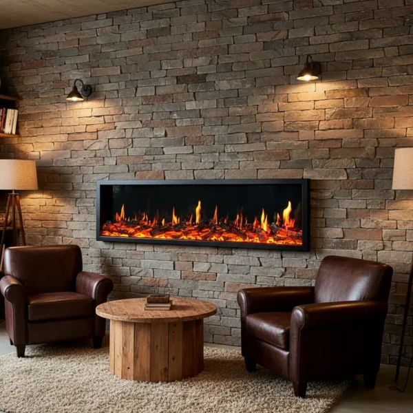 Lcd Insert Fireplace, Steel, Electric Fireplaces - view 2