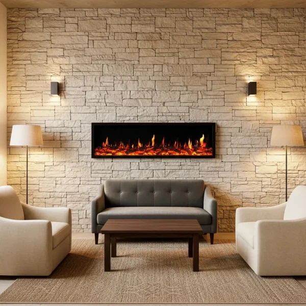 Lcd Insert Fireplace, Steel, Electric Fireplaces - view 4