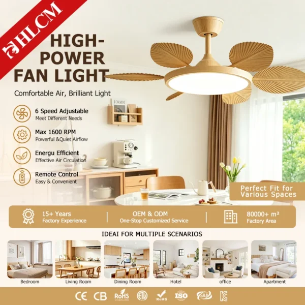 Led Ceiling Fan, 42-Inch, 6-Blade, CRI, 6-Speed - view 2