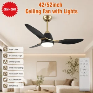 Led Ceiling Fan, ABS, 42inch, 52inch, 3blades