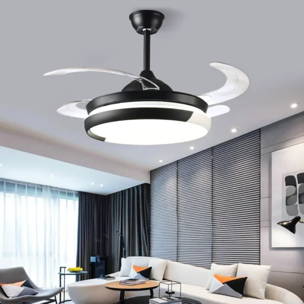 Led Ceiling Fan, Metal+Acrylic Blades - view 2