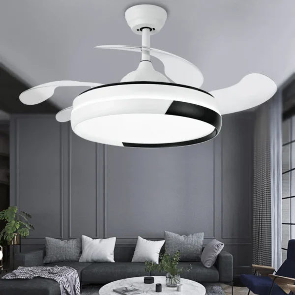 Led Ceiling Fan, Metal+Acrylic Blades - view 3