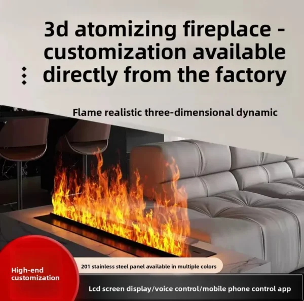 Led Decorative Electric Fireplace, 3D, 10-200W - view 4