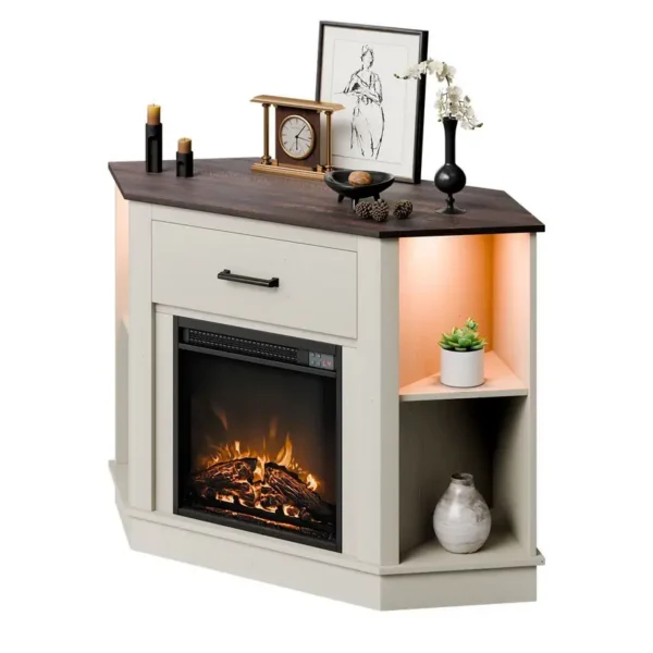 Led Fireplace, 50-Inch, Wood