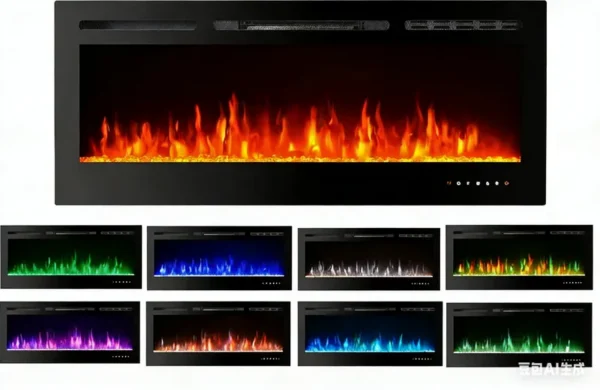 Led Light Electric Fireplace, Wall, RGB - view 6