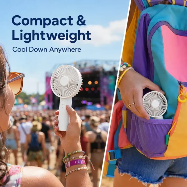 Led Light Fan, USB, Portable, Plastic - view 3