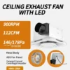 Light Bathroom Exhaust Fan, 112, CFM, 6000K, LED - view 2