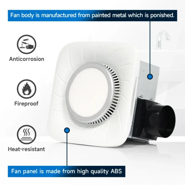 Light Bathroom Exhaust Fan, 112, CFM, 6000K, LED - view 5