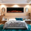 Linear Slim Heating Fireplace, Steel, Wall - view 3
