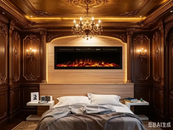 Linear Slim Heating Fireplace, Steel, Wall - view 5