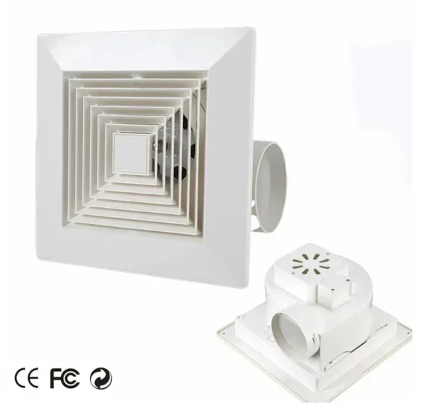 Louver Axial Duct Fan, PVC, 110 V, Electric