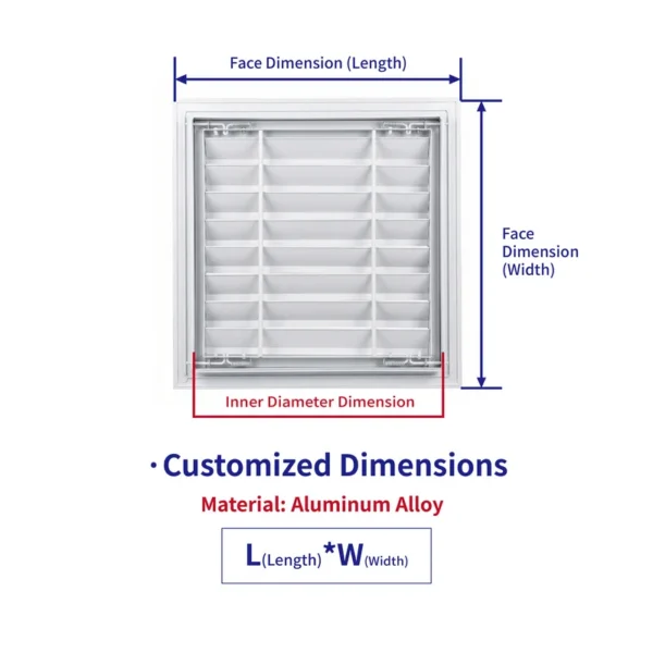 Louver Hinged Access Panel, Aluminum, Aluminum Alloy - view 4