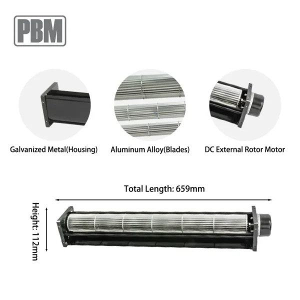 Low-noise Tangential Crossflow Fan, 12V/24V, 24 VDC - view 2