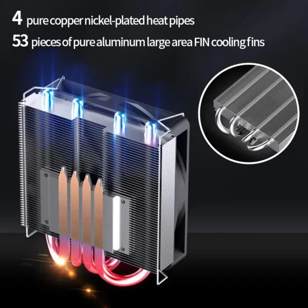 Low Profile Cpu Cooler, HP400S, 9CM, LGA1700, 1200 - view 3