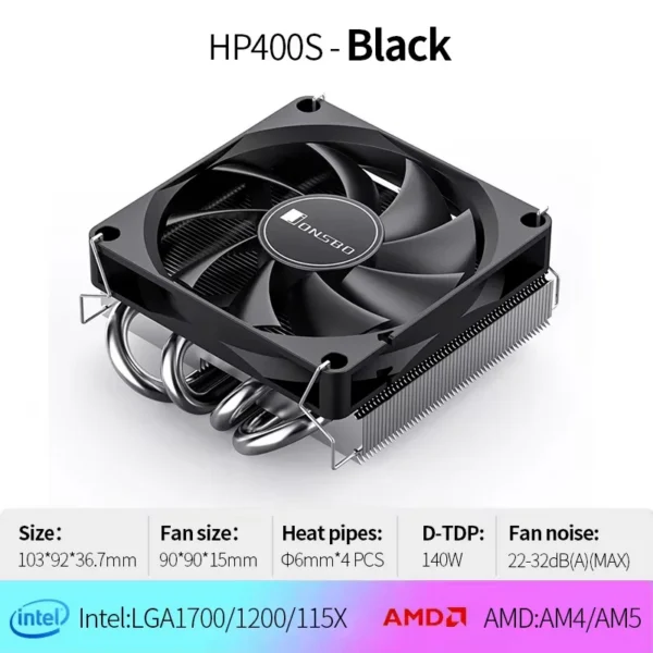 Low Profile Cpu Cooler, HP400S, 9CM, LGA1700, 1200 - view 6