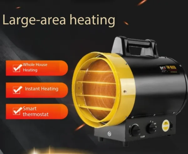 Lpg Air Forced Heater, Portable, Stainless, Steel, 15KW - view 3