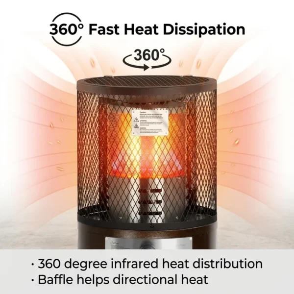 Lpg Patio Heater, 7.3KW, 24900BTU, Stainless Steel - view 4