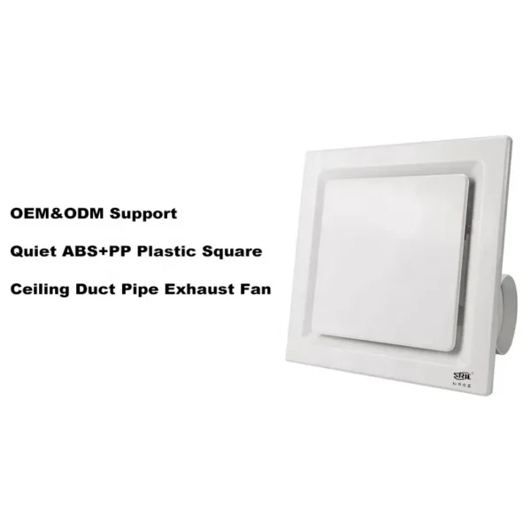 Material Square Exhaust Fan, 35dB, Plastic
