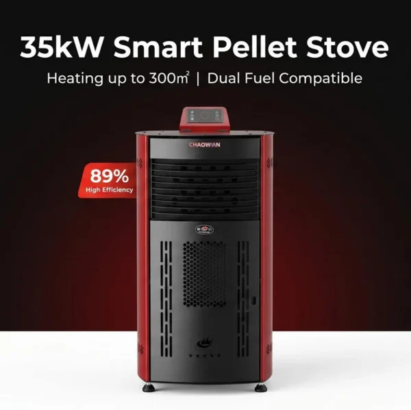 Metal Automatic Pellet Fireplace, Steel, wood fireplace - view 2