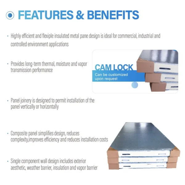 Metal Cold Room Panel, PIR, PU, Customizable - view 3