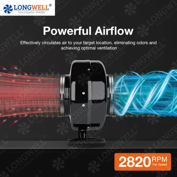 Metal Duct Fan, LONGWELL, 250mm, 230V - view 2