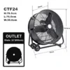 Metal Floor Drum Fan, Axial, 120 V, Electric - view 2