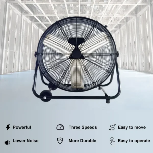 Metal Floor Drum Fan, Axial, 120 V, Electric - view 3