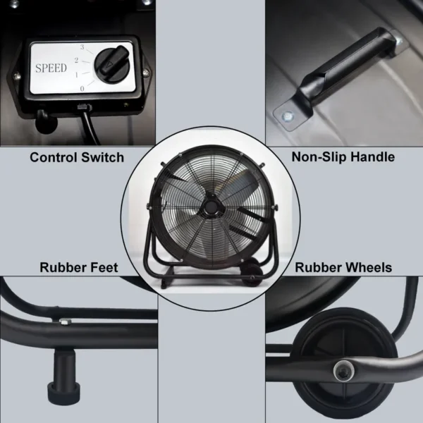 Metal Floor Drum Fan, Axial, 120 V, Electric - view 5