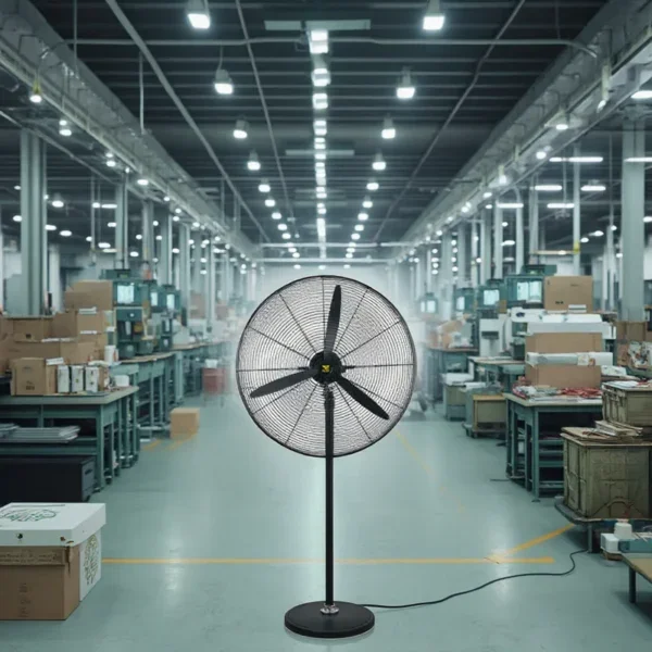 Metal Industrial Stand Fan, 3-Speed, 110-220V, 180 W(0.24hp)