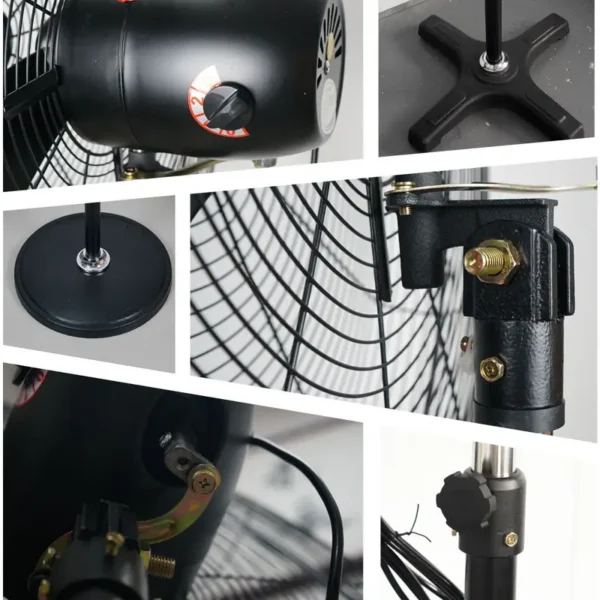 Metal Industrial Stand Fan, 3-Speed, 110-220V, 180 W(0.24hp) - view 3