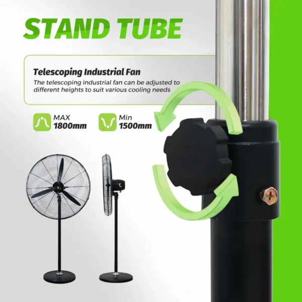 Metal Industrial Stand Fan, 3-Speed, 110-220V, 180 W(0.24hp) - view 5