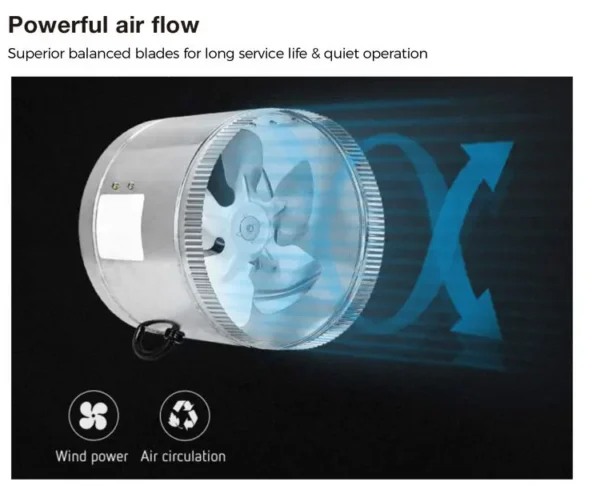 Metal Inline Booster Fan, 230~240V, Steel - view 2
