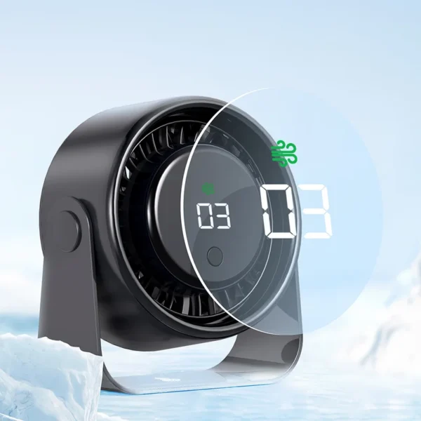 Mini Desk Fan, 3000mAh, 3-Speed, USB, Portable