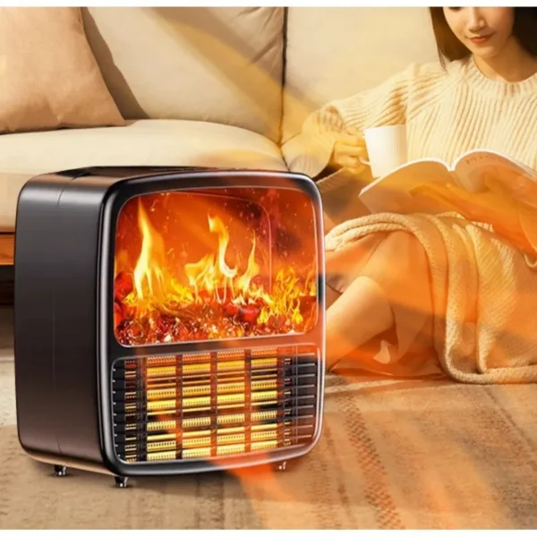 Mini Electric Desktop Fireplace, PTC, USB - view 2