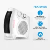 Mini Electric Heater, 2000W, Plastic - view 3