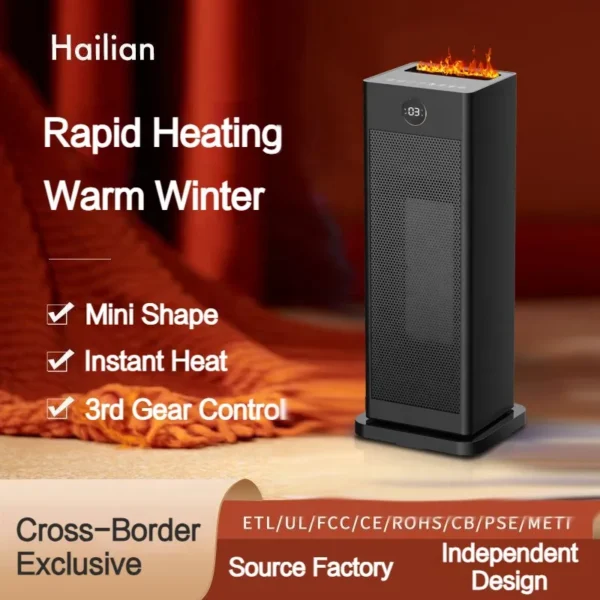 Mini Flame Heater, 200mL, Electric, Plastic - view 2