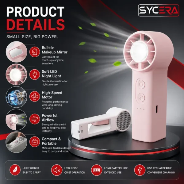 Mini Handheld Fan, USB, Portable - view 2
