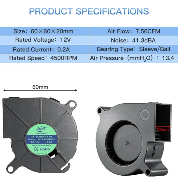 Mini Industrial Blower, 12V, 12 V, Electric - view 2