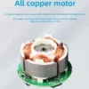 Mini Inline Exhaust Fan, 12V, Copper, 3D - view 5