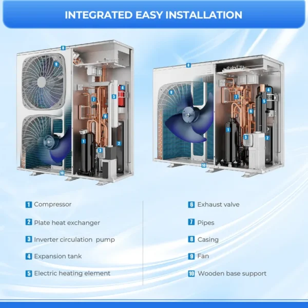 Mini Monobloc Heat Pump, R290, 8kw, 10kw - view 6