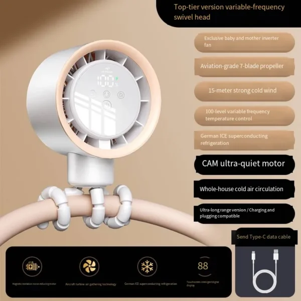 Mini Portable Fan, USB, Plastic - view 2