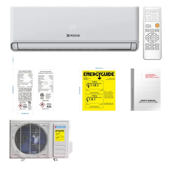 Mini Split Air Conditioner, 12000, BTU, Inverter, R32