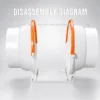 Mixed Booster Duct Blower, Centrifugal, Plastic - view 4