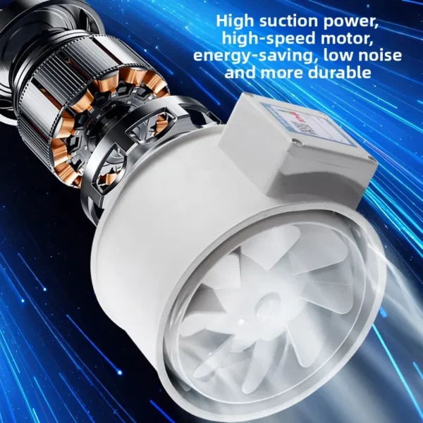 Mixed Flow Duct Fan, 220V, Plastic, HVAC - view 5