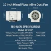 Mixed Flow Duct Fan, 50000, 10', Inline, PSE - view 6