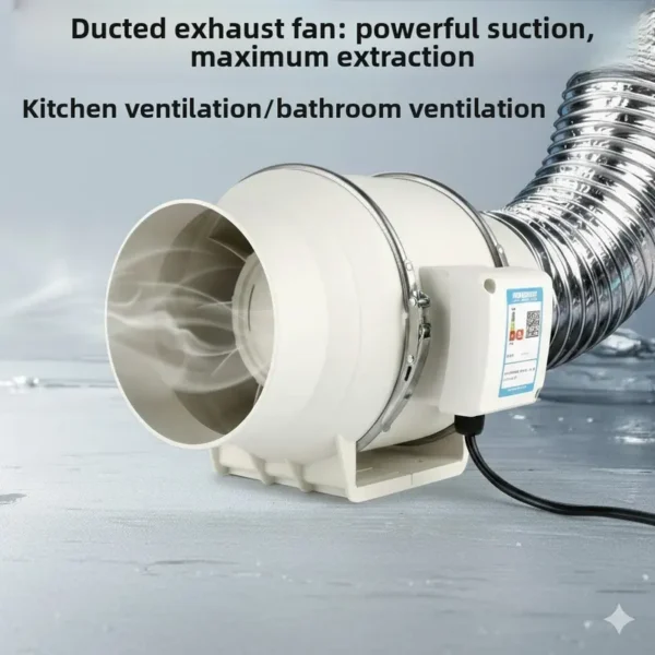 Mixed Flow Duct Fan, Inline, HVAC, 110V/220V